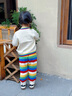 幼歌（YOUGE）嬰幼兒2025秋季新款彩虹撞色童趣柔軟貓咪毛衣套裝 淺杏毛衣（五彩領(lǐng)口） 90 cm 曬單實拍圖