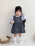 班喜迪女童連衣裙秋裝2025新款寶寶裙子洋氣小女孩格子裙兒童公主裙春秋 藍色 80 曬單實拍圖