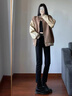 FSHE美式復(fù)古棒球服女春秋新款時(shí)尚原宿風(fēng)寬松百搭情侶外套港風(fēng)ins潮 棕色[春秋] 薄款 S _適合70-90斤 曬單實(shí)拍圖