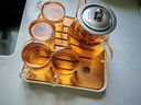 瓷牌茗茶具（cipaiming teaset） 透明玻璃茶具整套套裝家用功夫茶壺茶杯會客泡茶器 透明八駿壺4個把杯+小四方盤 曬單實拍圖