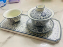 兮元記青花三才蓋碗茶杯單個(gè)高檔茶具大號描銀泡茶碗三件套中秋節禮物 礫華銀蓮器禾蓋碗+壓手杯【簡(jiǎn)裝】 曬單實(shí)拍圖