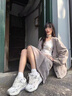 ZUOSAISI品牌老爹鞋女厚底網面透氣運動休閑鞋女2025秋季新品女鞋百搭鞋子 白色 35 【女款】 曬單實拍圖