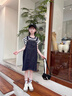 G.DUCKKIDS小黃鴨童裝女童牛仔背帶裙夏季薄款2025新款兒童連衣裙中大童套裝 單件-背帶裙 160 (建議145-155cm 9-10周歲） 曬單實(shí)拍圖