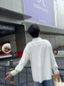 回力長(zhǎng)袖襯衫男春秋季休閑翻領(lǐng)寬松外套國(guó)風(fēng)中國(guó)男士法蘭絨商務(wù)襯衣潮 藍(lán)色(冰川中國(guó)胸標(biāo)) XL /180(不縮水不褪色) 曬單實(shí)拍圖