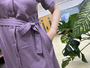 佐丹奴裙子女夏季學(xué)院風(fēng)純棉刺繡綁帶翻領(lǐng)短袖連衣裙13465303 曬單實(shí)拍圖