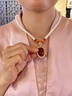 COISE珍珠項鏈媽媽款南紅瑪瑙銀吊墜女鎖骨鏈時(shí)尚飾品重陽(yáng)節禮物送婆婆 南紅瑪瑙吊墜珍珠項鏈 曬單實(shí)拍圖