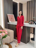 安之伴【蛇年紅品】情侶睡衣春秋莫代爾長(cháng)袖女帶胸墊本命年家居服套裝 貴妃紅-女 M 曬單實(shí)拍圖