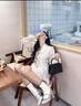 CHARLES&KEITH鱷魚(yú)紋凱莉包手提斜挎婚包包女包生日禮物CK2-50270880-1 Black黑色 S 曬單實(shí)拍圖