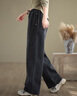 蘑菇同學(xué)大碼牛仔褲女秋冬2025新款牛仔闊腿褲女寬松胖mm顯瘦抽繩直筒長(cháng)褲 黑灰色 L【建議115-130斤】 曬單實(shí)拍圖