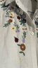 暖喬全棉雙層棉紗襯衫女長袖韓版寬松春秋文藝刺繡小清新內(nèi)搭純棉襯衣 白色 M（95-120斤） 曬單實拍圖
