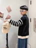 男童毛衣2025秋冬季新款洋氣套頭加絨加厚韓版中大童男孩針織毛衣 黑色W款（不加絨） 150 建議身高1.35 曬單實(shí)拍圖