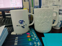 星巴克（Starbucks）墨水咖啡杯白色浮雕馬克杯414ml辦公室咖啡水杯男女生七夕禮物 曬單實拍圖