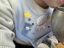 ZOZX德國寶寶吃飯圍兜輔食硅膠防水超軟兜兜兒童小孩喂飯口水圍嘴飯兜 蘋(píng)果兔+太空熊【2個(gè)裝】 曬單實(shí)拍圖