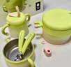 babycare兒童餐具輔食碗注水保溫碗不銹鋼叉勺寶寶吃飯喝水?huà)雰褐軞q禮盒綠 曬單實(shí)拍圖