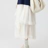 西町村屋（SETIROM）肌理感不規則擺裙女裝夏季新款法式長(cháng)款半身裙XHAB10721 米白 均碼 曬單實(shí)拍圖