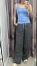UR2025秋季新款女裝摩登中性拼接松緊腰系帶直筒褲UWM650076 曬單實(shí)拍圖