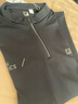 FILA 斐樂官方男運(yùn)動(dòng)長(zhǎng)袖運(yùn)動(dòng)T恤秋季新款健身跑步半拉鏈長(zhǎng)袖上衣黑色 深黑-BK XL 180/100A/XL 曬單實(shí)拍圖