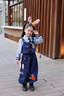 G.DUCKKIDS小黃鴨女童秋裝套裝春秋款朱迪兔子警官衣服兒童襯衫褲子cos服裝 三件套 110 尺碼4~5歲【100-110cm】 曬單實(shí)拍圖
