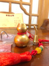 繽越銅葫蘆掛件開(kāi)口空心黃銅磨砂金葫蘆擺件銅玄關(guān)裝飾客廳擺件 小號 曬單實(shí)拍圖
