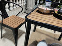 鐵之韻戶(hù)外桌椅庭院露臺防曬防水室外擺塑木餐桌椅一桌四椅陽(yáng)臺休閑桌椅 黑腳一桌四椅（70*70） 曬單實(shí)拍圖