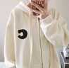爾山集衛(wèi)衣女春秋加絨2025新款學(xué)生寬松休閑長(zhǎng)袖上衣小個(gè)子百搭連帽外套 杏色【M】 （建議90-110斤） 曬單實(shí)拍圖