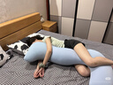 浪莎（langsha）床上抱枕睡覺孕婦夾腿冰絲涼感長條大抱枕男女生睡覺專用夾腿側睡 春夏秋季-藍色【涼感透氣】 45cm*115cm 含枕芯 【成人款】 曬單實拍圖