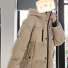 雪中飛中長款直筒羽絨服女士2025新款時尚加厚洋氣外穿百搭保暖冬季外套 卡其色 M (160) 115-130斤 曬單實拍圖