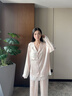 思莉太太 SLEEP TIGHT睡衣女2025新款春秋款冰絲長(cháng)袖小眾設計感蕾絲可外穿春夏季家居服 WZT05809 M 曬單實(shí)拍圖