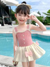 心楠兒童泳衣女童連體公主裙可愛女孩女寶嬰幼兒2歲3歲小童寶寶游泳衣 粉色小蝴蝶均碼身高90-110CM 均碼 【建議20-40斤】 曬單實(shí)拍圖