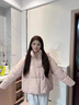 鴨鴨（YAYA）羽絨服女短款2025年新款中式盤扣流蘇衣服時(shí)尚國潮保暖鴨絨外套XH 粉色 S /155 曬單實(shí)拍圖