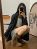 梨喃士女款2025年最新款靴子西部牛仔春秋靴子女靴長(cháng)筒高堆堆靴子棕色 美拉德廢土棕 35 曬單實(shí)拍圖