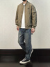 吉普（JEEP）夾克男春秋季潮流棒球服外套男士休閑寬松工裝衣服 軍綠 XL  曬單實拍圖