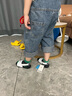 耐克（NIKE）官方男女童KAWA嬰童涼鞋夏季涼拖寶寶緩震回彈舒適BV1094 100白色/黑/黑/白色 27 曬單實拍圖