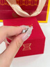 中國黃金天然鉆石戒指女求訂婚單戒七夕情人節(jié)禮物送女友老婆結婚紀念日實 足銀一吻定情鉆石戒指-車花款/3分鉆 曬單實拍圖