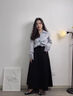 Lily Wei黑色水鉆方扣高跟鞋粗跟7厘米綢緞面職業(yè)通勤女鞋大小碼 黑色【跟高7.5cm】 36 (230mm) 曬單實(shí)拍圖