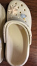 名創(chuàng)優(yōu)品（MINISO）洞洞鞋男女夏季外穿涼鞋防滑厚底踩屎感包頭涼拖鞋 卡其+海洋星星 曬單實(shí)拍圖