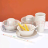 優(yōu)奧一次性餐具套裝20套(碗+杯子+盤(pán)子+勺子+筷子)五件套戶(hù)外聚餐套裝 曬單實(shí)拍圖