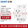 正泰（CHNT）導(dǎo)軌插座 五孔10A模塊化插座 AC30 -10530 五孔10A 配電箱多媒體箱工地插座 曬單實(shí)拍圖