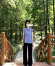 魯雅爾黑色窄版直筒牛仔褲女秋季高腰垂感寬松顯瘦小個(gè)子梨形身材闊腿褲 黑色 L 曬單實(shí)拍圖