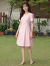 XAQ輕奢連衣裙女夏季名媛氣質(zhì)小香風(fēng)鑲鉆花禮服裙優(yōu)雅時(shí)尚洋氣A字裙 粉色 L 曬單實(shí)拍圖