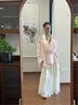 七月夕原創(chuàng  )漢服 折枝春景 改良對交穿女春季新品百漢元素搭上衣 折枝春景 上衣 現貨 S 曬單實(shí)拍圖