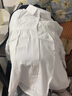 苒祺祺孕婦裝秋裝簡約百搭九分袖上衣2025新款春秋懷孕襯衫寬松大碼襯衫 白色上衣+牛仔褲（套裝） XL 曬單實拍圖