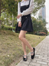 妙麗（Millies）品牌低跟瑪麗珍鞋女淺口內增高法式皮鞋2025新款百搭休閑晚晚單鞋 黑色 40 (250mm)  標準碼 曬單實拍圖