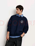 森馬（Semir）衛衣男冬季學(xué)院風(fēng)假兩件情侶裝加絨2025oversize繡花109725116202 曬單實(shí)拍圖