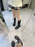 CHERY KALLY【都市幻影】氣質(zhì)騎士靴女士2025新款秋冬黑色粗跟真皮中筒靴女靴 黑色 Black 37 曬單實(shí)拍圖