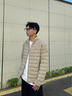 波司登（BOSIDENG）90鵝絨輕薄排骨條羽絨服男短款輕量立領(lǐng)保暖通勤羽絨內膽 原木卡其|7F15 XL 185/104A 體重約155-170斤 曬單實(shí)拍圖