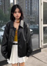 WASSUP HERMU官方外套男秋冬季美拉德痞帥機(jī)車(chē)皮衣高質(zhì)感美式街頭休閑皮夾克 黑色 XL （推薦140-155斤） 曬單實(shí)拍圖