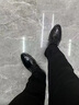 啄木鳥(niǎo)內增高皮鞋男士真皮隱形商務(wù)軟底正裝西裝休閑英倫結婚新郎男鞋 黑色紋面增高6厘米 37 曬單實(shí)拍圖