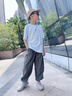 G.DUCKKIDS小黃鴨男童夏季褲子2025新款夏裝兒童純棉寬松薄款長(cháng)褲大童防蚊褲 格子-純棉夏涼薄款透氣 160 (建議145-155cm 9-10周歲） 曬單實(shí)拍圖