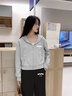真維斯（JEANSWEST）休閑衛(wèi)衣闊腿褲女兩件套運動套裝女秋季2025新款小個子搭配一整套 衛(wèi)衣 麻灰 咪白_K+長褲 黑色 咪白_K 2XL 曬單實拍圖